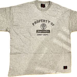 NEW! "Property of Jagermeister" Men's grey‎ T-shirt Vintage NOS XXXXL